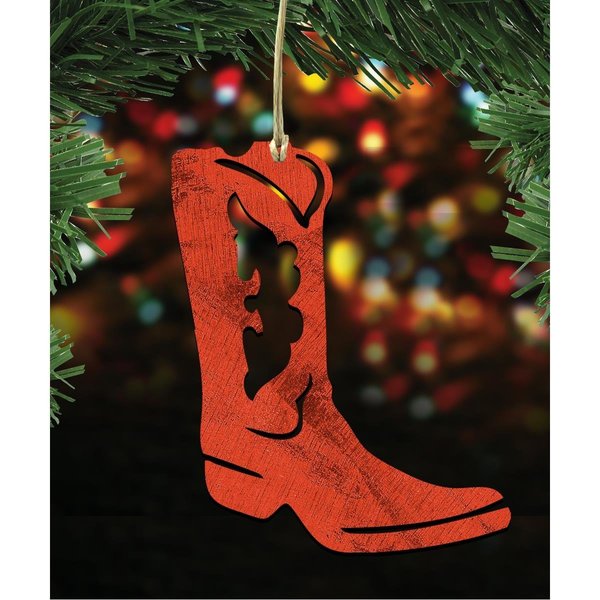 Designocracy Cowboy Boots Wooden Ornament 99914O